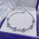 Shilian's favorite crystal natural tanzanite bracelet electro-optical blue pure body quality s925 silver inlaid