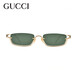 Gucci (GUCCI) Sonnenbrille Halbrahmen Metall personalisierte lässige Unisex-Sonnenbrille GG1278S Goldrahmen grüner Film 002