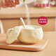 WELLMEET salt shaker large capacity ceramic with spoon lid kitchen household high temperature resistant chili oil lard seasoning jar spice storage box no handle milk white 400ml - free spoon
