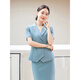 Zimeiqiao Suite à manches courtes ensemble pour les femmes de bijoux mince d'été haut de gamme vendant des costumes professionnels commerciaux vêtements de travail usure 682 matcha Green Women's Suit M M