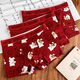 Caileikei 2694 people collected Yuanbao cute snake year animal year men's pure cotton underwear four corners summer boys red (kitten red + bear red + piglet red) 3 pieces L (recommended weight 80-105 Jin Jin is equal to 0.5 kg)