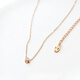 DRTE titanium steel 18k rose gold single diamond necklace for women, non-fading, exquisite and fine single diamond clavicle chain necklace gift