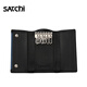 Satchi Schlüsselbeutel Echtes Leder Multifunktions-Funktionen Keychain Business Casual Capacity Männer echtes Leder Taille Hanging Coin Wallet [Plaid horizontaler Stil] Exquisite Geschenkbox Verpackung Schwarz E.