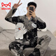 Cat Man (MiiOW) Pure Cotton Men's Pajamas Spring and Autumn Teenagers Cartoon Student Cardigan Large Size Men's Long Sleeve Trousers Home Clothing 9905 (Long Sleeve Cardigan) M