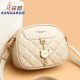 
Kangaroo leather bag women's 2025 new Korean style trendy versatile shoulder bag soft leather crossbody small round bag beige white