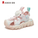 ABC Sandalias infantiles para niños para hombres grandes para hombres Velcro Sandalias transpirables de verano al aire libre Combinados zapatos de playa 6182z Polvo blanco 30