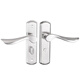 Clcey Türschloss Badezimmer Edelstahl Griff Schloss Schlüsselnloser universeller Toiletten Badezimmertür Schloss Aluminiumlegierung Türgriff 9898 Lichtbogen 110 Löcher mit Schlosszunge Note