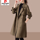 Pier Cardin 2025 Spring and Automne New Women's Trench Coat Veste de longueur Mid-Longue grande taille Petite manteau British Style Vêtements pour femmes Black L (100jin suggérés [Jin est égal à 0,5 kg] -115jin [Jin est égal à 0,5 kg]))
