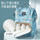 Aibaoxi Mummy Bag Multifunctional Backpack Milk Bag Large Capacity Mummy Bag Outing Mother and Baby Bag Blue Crown M224