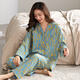 Yalu Pyjamas für Frauen im Frühjahr und Herbst 2025 Neues reines Baumwollpyjamas für Frauen im Sommer Revers Home Clothing Set große Größe für Außenabschlüsse Nsalm-QZ9227 M [Empfohlen 80-100jin [Jin gleich 0,5 kg]]]