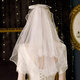 Dipur bride veil headdress proposal marriage certificate wedding hijab internet celebrity bow hair clip confession photo prop ceremony
