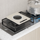 Kunfeng induction cooker rack kitchen gas stove cover cover bracket gas stove table rack bracket household pot rack base Athens black-small size upgraded and reinforced