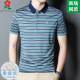 梦特娇（MONTAGUT）男装桑蚕丝条纹短袖t恤夏季中年爸爸装休闲翻领polo衫 A829-红色 XL 175适合125-145斤