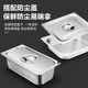 Stainless steel serving basin buffet stove plate Buffy stove inner pot buffet basin with lid 304 square food plate 1/2 stainless steel punched 6.5CM <thickened>