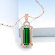 Youshu necklace for women 925 sterling silver plated 18k gold emerald zircon pendant temperament luxury silver jewelry gift for girlfriend gold green zircon necklace