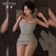 Feimu 2025 new sexy wife low collar home suit sexy underwear high-end pajamas passionate dating robe 7853