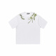 Nanyuexi Hoish et cruel American Alphabet Plant Fleur Round Cou Round T-shirt à manches courtes pour hommes et femmes Summer S1049 # White XL