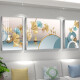 
Modern simple sofa background wall decoration painting living room abstract hanging painting light luxury TV wall painting crystal porcelain mural TXMG9740 middle 80*60cm/right 40*60cm suitable for 2.