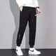 Kappa (Kappa) back-to-back casual pants for men's spring and autumn 2024 new loose large-size sports pants versatile teen casual pants black flat feet 4XL (recommended 175-190Jin [Jin equals 0.5 kg])