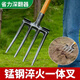 Jingkai four-strand earth turning and loosening artifact for land reclamation and digging 4 teeth four teeth 4 strands steel fork soil turning fork iron hairpin wooden pole fork head