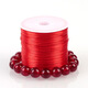 Flat crystal elastic thread bracelet rubber band rope elastic thread beeswax garnet beads bead thread red flat elastic 60 meters