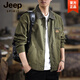 JEEP SPIRIT American retro cotton work jacket men's spring and autumn new Detroit loose large size versatile lapel jacket dark gray L suitable weight 130-145Jin Jin equals 0.5 kg