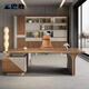 Zhongsheng Office Furniture Light Luxury High-end Executive Desk E0 Class Environmentally Friendly Boss Desk Manager Desk Single Desk Office Desk and Chair Combination 2.1 Meter Desk No Movable Cabinet