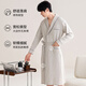 All spring and autumn pure cotton pajamas men's full cotton nightgown men's high-end robe loose large size hotel bathrobe home clothes