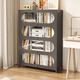 Yulixing household steel bookcase storage rack floor-standing living room iron-art flip door dustproof multi-layer storage cabinet rack children's bookshelf arc elegant white 5 door-1695*500*350mm