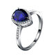 Shilian sapphire ring 925 sterling silver inlaid with 2.5 carat water drop color gemstone tanzanite ring plated with 18K gold for women size 8