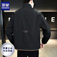 ROMON stand-up collar thickened jacket men's autumn and winter new cotton youth casual workwear cotton top jacket men black thickened 2XL recommended 140-155Jin Jin equals 0.5 kg