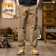 Jeep (JEEP) high-end pure cotton overalls men's 2025 autumn and winter new loose straight casual pants men's retro trendy brand long pants men