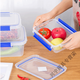 Boîte de maintien de grande envergure avec une cuisine de cuisine de couvercle Réfrigérateur de rangement alimentaire congelé Boîte en plastique rectangulaire transparent en ajoutant 9928 (30 litres) [Type de couverture de presse]
