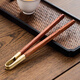 Yipin Workshop Copper Wood Bamboo Clamp Tea Clamp Ebony Rosewood Kung Fu Tea Set Accessories Household Tea Cup Clamp Tweezer Cup Washing Tool Rosewood Copper Head Wooden Clamp