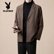Playboy (PLAYBOY) black shoulder pad blazer men's light mature style drape anti-wrinkle casual handsome business style small suit GM brown W21 suit L