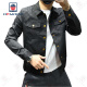 
AEMAPE Jacket Men's 2025 Spring and Autumn New High-Quality Printed Lapel Middle-aged and Young Fashion Slim and Handsome Jacket Trend Black 1047 5XL 195-210Jin [Jin equals 0.5 kg]