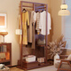 Ningzao Massivholzbügel bodenhaftes Schlafzimmer Haushaltsraum Kapuze Rack Drehende Spiegel integrierter Wohnzimmerbügel mit Spiegel Walnuss Farbe# große Größe: 120 cm*40 cm*170 cm