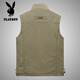 Playboy printemps et automne Nouveau gilet masculin en plein air terrestre décontracté d'âge moyen et jeunes photographie de pêche gilet gilet horse sport veste veste khaki xl
