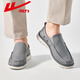 Huili Herrenschuhe Leinwandschuhe Herren Sommer 2025 neuer Stil Männer Leichter weicher Sohle fauler Leute treten lässige alte Peking -Stoffschuhe grau 1656 40