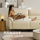 
Gujia Home Furnishing Modern Simple Functional Leather Sofa Zero Wall Sofa Sectional Backrest Head Cowhide Living Room Sofa 6197 [glutinous rice white] Three-person Double Electric 2.71m