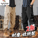Woodpecker (TUCANO) overalls for men spring and autumn new multi-pocket labor protection leggings loose large size wear-resistant trendy brand casual long pants for men 2 pieces black + khaki XL 120-135Jin Jin equals 0.5 kg