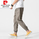 Pierre cardin 2025 summer Chinese style retro cotton linen men's casual pants for men's solid color plus fat loose linen small feet knitted gray M