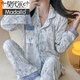 
Modal pajamas for women, gold velvet long sleeves 2025 new spring, autumn and winter high-end retro style, can be worn outside home clothing set 12213 pink lace XL