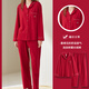 Fenten Couple Pajamas Spring and Autumn Pure Cotton Women's Red Wedding Zodiac Year Cotton Home Clothes Set Maroon M