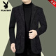 Playboy (Playboy) Jacket de traje Hombres pesados ​​engrosados ​​en otoño e invierno El nuevo traje informal de los hombres casuales con chaqueta de papá engrosada marrón [terciopelo agregado] engrosado XL [recomendado 120-140Jin [Jin iguala 0.5 kg]]]