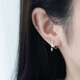 Guanpu Pavilion Fat Donglai's same style men's platinum earrings PT950 cross ear piercing earrings for men and women niche design platinum cross earrings