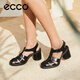 ECCO Roman sandals for women 25 years new elegant and versatile breathable thick heel braided high heels sculpture 222723 Black 22272301001 37