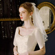Dipur bride veil headdress proposal marriage certificate wedding hijab internet celebrity bow hair clip confession photo prop ceremony
