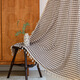 Qingou semi-blackout modern floating curtains with rod-style curtains simple grid for bedroom living room balcony JHM cotton and linen dark coffee mini grid (hook type) 150*260cm
