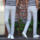 Yushida Summer Thin Korean Men's Pantal's Straight Mid-Waist Business Casual Trendy Slim Fit 9905 Modèle #BLUE 28 [2,1 pieds]